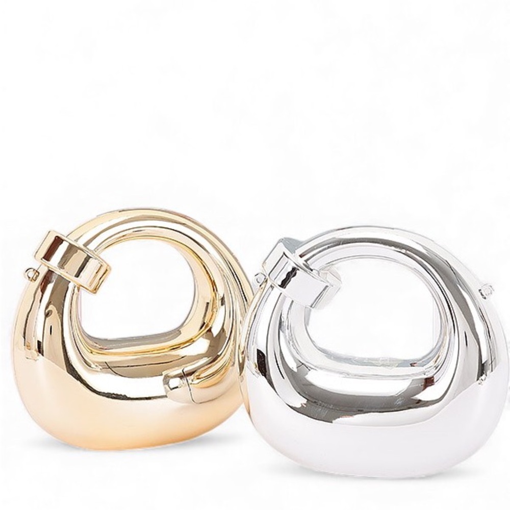 Gold and Silver Sculptural Acrylic Metal Handbags
